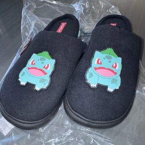 Pokemon Black Slippers with Bulbasaur